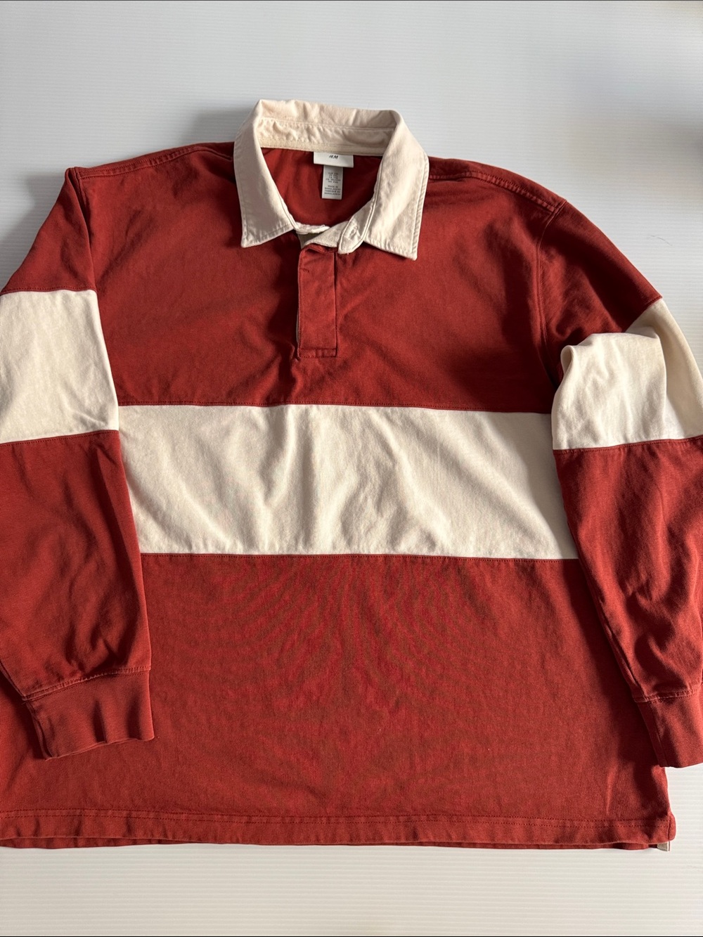 H&M Men's Long-Sleeve dark rust orange